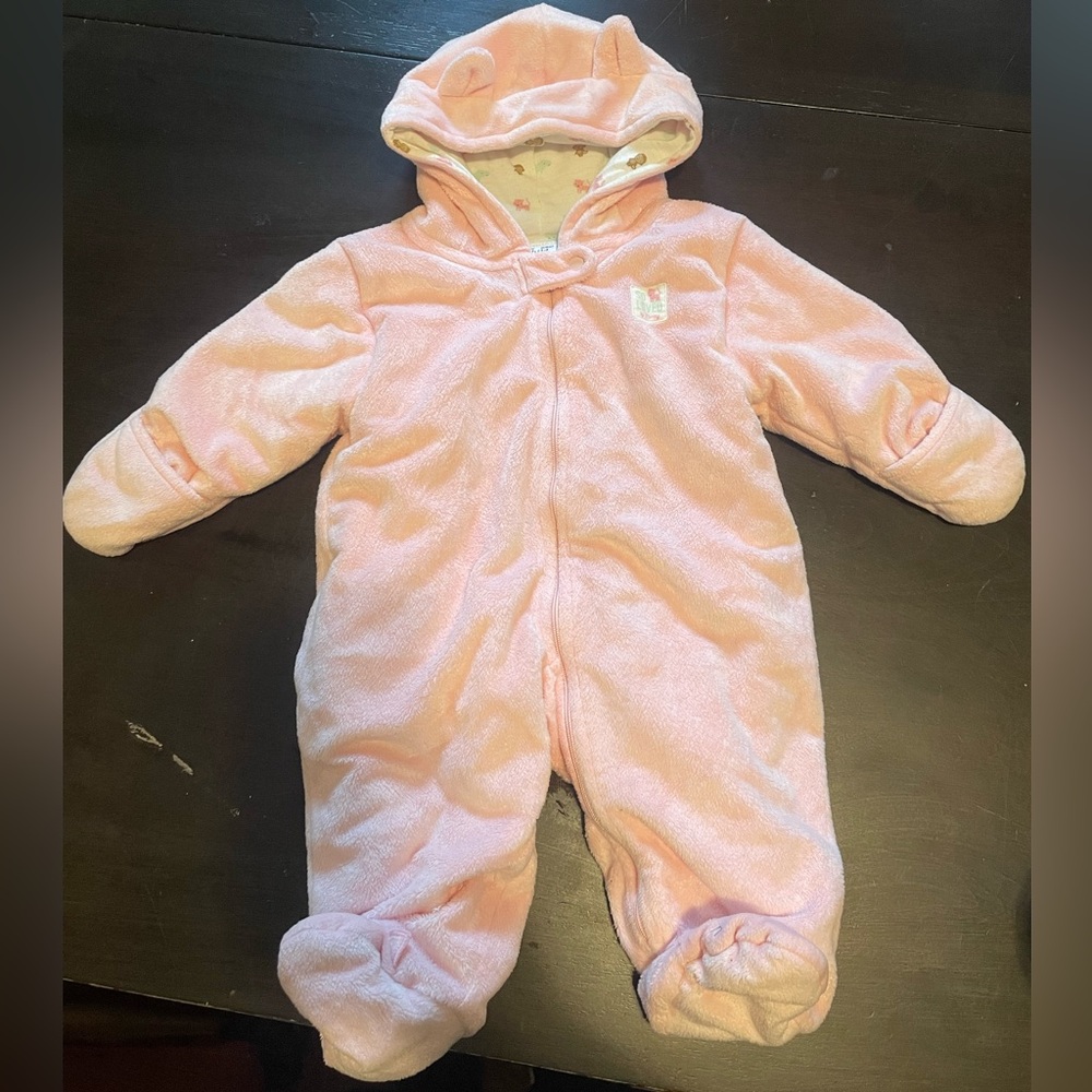 Carter's Pink Fleece Baby Winter Coat One Piece